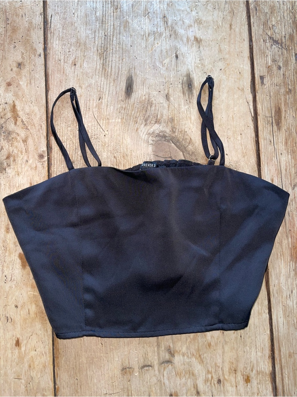 Forever 21 Black Cropped Cami with Double Straps